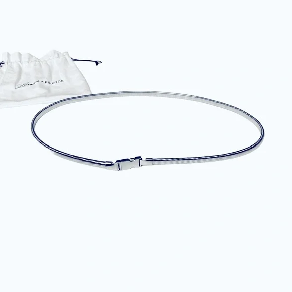 Lovers + Friends Revolve Silver Clasp Front Belt NEW OSFM - Picture 3 of 4